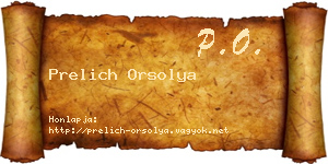 Prelich Orsolya névjegykártya